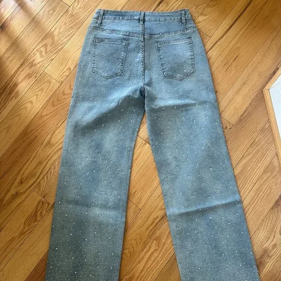 NWT Sparkly Embellished Jeans Size L/8 - Picture 5 of 10